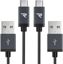 Carica l&#39;immagine nel visualizzatore di Gallery, Cavo Micro USB [ 1M - 2Pezzi ] Rampow Trasferimento Dati e Ricarica Rapida, Antigroviglio Nylon, Cavo USB Micro USB Compatibile per Samsung S7/S6, Xiaomi, Huawei - Grigio siderale
