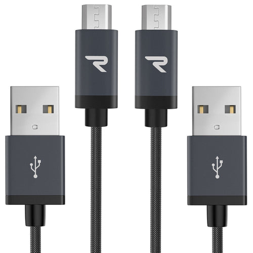 Cavo Micro USB [ 1M - 2Pezzi ] Rampow - 2 Pezzi, Grigio siderale - Ilgrandebazar