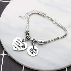 Angelra Bracciale da Donna con Ciondolo In Acciaio,"Chi Semina Amore Raccoglie la Felicita" Misura regolabile Incisione Argento Braccialetto (Style 2)