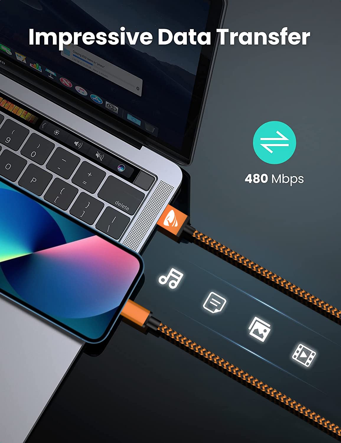 Cavo IPhone Certificato MFi Yosou - 3 Pezzi Da 2 Metri, Carica Rapida 3A, Nylon Intrecciato, Per IPhone E IPad - Foto 6