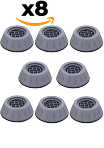 8 Pcs Piedini Antivibrazione Lavatrice Supporto Universale Contro le Vibrazioni Piedini di Gomma Antivibranti e Antiscivolo per Mobili ed Elettrodomestici