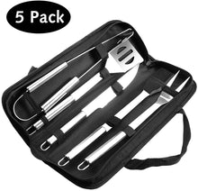 Carica l'immagine nel visualizzatore di Gallery, Utensili barbecue, isimsus Attrezzi per barbecue Acciaio Inox Set Di Attrezzi Per Barbecue Perfetti per Grill Accessori per Utensili da Barbecue, regalo perfetto per uomini, marito o papà - 5 pcs