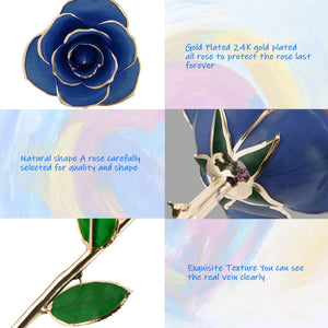 Gomyhom Rosa PRO, Rosa Eterna Placcata con Oro 24K Fiore Reale, Raccogli Le Rose Mature e Strutturate, Regali per San Valentino, Compleanno, Festa della Mamma, Anniversario, Matrimonio