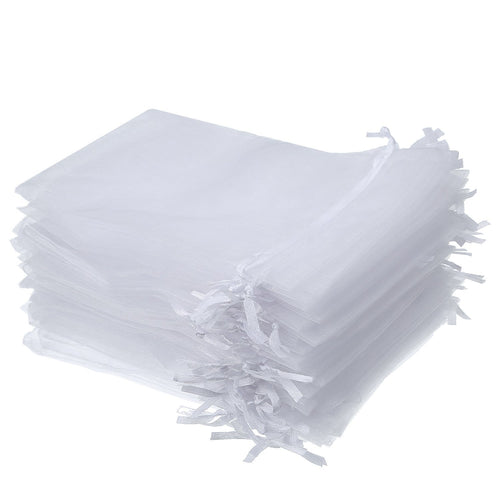 Wady 100 Pcs Sacchetti di Regalo in Organza Buste Gioielli Coulisse Bianco - Ilgrandebazar