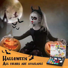 Carica l'immagine nel visualizzatore di Gallery, lenbest Colori Trucco Viso Bambini, 17 Colori Pittura Facciale con Progetta Libro di Insegnamento - la Festa di Parata di Halloween, Pasqua, Festa a Tema, Natale