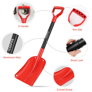 COFIT 120cm Pala da Neve, Extra Lunghezza Retrattile Rosso e Nero (66-120cm) - Ilgrandebazar