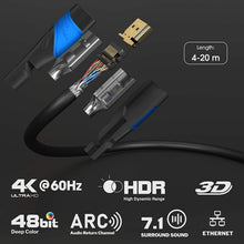 Carica l'immagine nel visualizzatore di Gallery, KabelDirekt – 5 m – Cavo HDMI 4K (4K@60 Hz per Una spettacolare Esperienza Ultra HD – High Speed con Ethernet, Compatibile con HDMI 2.0/1.4, Blu-ray/PS4/PS5/Xbox Series X/Switch, Nero) 5 m Nero/Blu