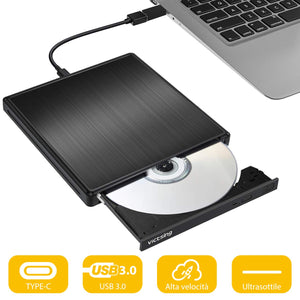 VicTsing Masterizzatore Dvd CD Esterno, unità Esterna USB 3.0 con Nero - Ilgrandebazar