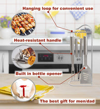 Carica l&#39;immagine nel visualizzatore di Gallery, Romanticist 21Pc Set Barbecue in Acciaio Inox 37 x 16 x 6.5cm, Silver - Ilgrandebazar