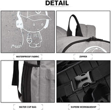 Carica l'immagine nel visualizzatore di Gallery, Kono Zaino Trolley per Scuola Impermeabile Ruote Rotolamento Removibile Scuola Borsa per Bambini (Grigio)