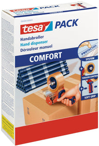 Tesa 06400-00001-02 Tesapack Dispenser Comfort 1 x 66m x 50mm, Blue, Orange - Ilgrandebazar