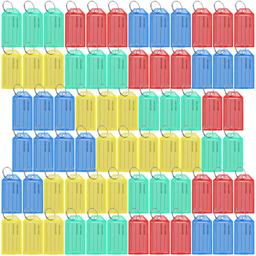 Lictin 70 PCS Portachiavi Targhette per Chiavi - Anelli Multicolore - Ilgrandebazar