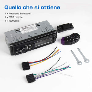 Autoradio Bluetooth, Stereo Auto Bluetooth Ricevitore, QINFOX 1 DIN, Nero - Ilgrandebazar