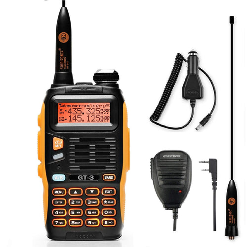 Baofeng GT-3 MARK II Dual Band UHF / VHF Two 1 pc+1 microfono, arancione/nero - Ilgrandebazar