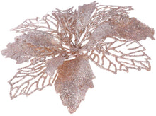 Carica l'immagine nel visualizzatore di Gallery, TOYANDONA 12pcs Glitter Stella di Natale Fiori Artificiali Albero di Natale Ornamenti Floreali Decorazioni Ciondolo Albero di Natale Corona di Natale riempimento (Champagne)