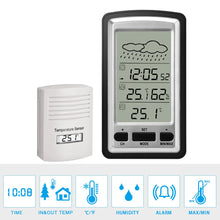 Carica l&#39;immagine nel visualizzatore di Gallery, HopCentury Wireless Digital Termometro Igrometro Stazione meteo Argento - Ilgrandebazar