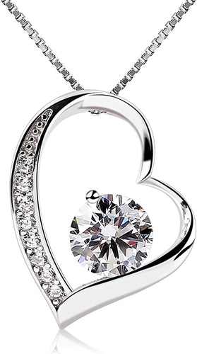 B.Catcher collana in argento con pendente a cuore d'argento e zircone cubico