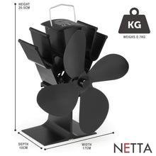 Carica l&#39;immagine nel visualizzatore di Gallery, NETTA Ventilatore per camini a legna, funzionamento senza corrente, 4 4 Blade