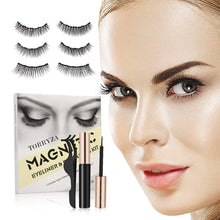 Carica l'immagine nel visualizzatore di Gallery, TORRYZA Reusable Glue-free Magnetic Eyelashes and Magnetic Eyeliner Kit, Upgraded 3D Magnetic Eyelashes Kit Set With Tweezers and Applicator - 5 Pairs