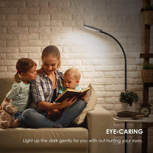 Lampada da Pavimento a Stelo in LED, Paralume Classico Semplice Black - Ilgrandebazar