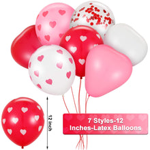 Carica l&#39;immagine nel visualizzatore di Gallery, Gejoy 35 Pezzi Palloncini San Valentino a Cuore Lattice e...