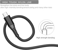 Carica l'immagine nel visualizzatore di Gallery, Cavo USB C, Cavo USB Tipo C [2Pezzi 2M] Caricatore Ricarica Rapida Intrecciato Carica Cavo Caricabatterie per Samsung S20 Fe Plus S21 S8 S9 S10 A50 A70 A41 A51 A71 A42 A52 A20e A21s A12,Xiaomi,OnePlus