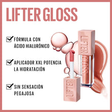Carica l&#39;immagine nel visualizzatore di Gallery, Maybelline New York Lifter Gloss, Lucidalabbra con acido ialuronico, Effetto rimpolpante e idratante, Petal (005), 5,4 ml