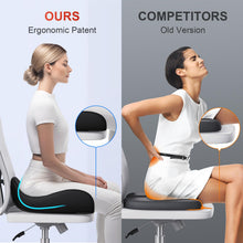 Carica l'immagine nel visualizzatore di Gallery, Benazcap Cuscino del Sedile, Cuscino Sedia Ufficio Coccige Ergonomico per Ufficio e Auto, Sollievo dal Dolore Sciatico, Cuscino Memory Foam con Fodera Lavabile, Supporto Lombare per Sedute Lunghe