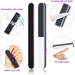 GeekerChip Kit Rimozione Smalto Semipermanente Clip,10 x Clip per Dita,100 x Tamponi di Cotone,2 x Lime per Unghie,1x Curetta,1 x Spingi Cuticole Raschietto