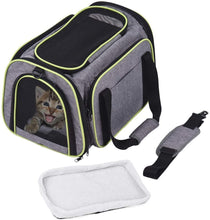 Carica l&#39;immagine nel visualizzatore di Gallery, DADYPET Trasportino Morbido per Cani e Gatti, Morbidi e Pieghevoli con tappeti di Lana per Viaggi in Aereo/Auto/Treno (44,5 * 33 * 28 cm)
