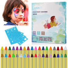 Carica l&#39;immagine nel visualizzatore di Gallery, Lictin Trucchi per Truccabimbi - 36 Trucco Bastoncini e 48 Stencil -... - Ilgrandebazar