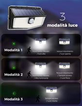 Carica l'immagine nel visualizzatore di Gallery, 300 LED Luci Solari Esterno,【Nuovo design nel 2020】Luce Solare con Sensore di Movimento, 270ºIlluminazione wireless Lampada Solare per Giardino, Parete Wireless Risparmio Energetico