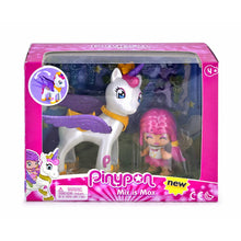 Carica l'immagine nel visualizzatore di Gallery, PINYPON - Unicorno volante e personaggio Pinypon con stella con decorazione segreta, per bambine/I dai 4 anni, Famosa 700014082 Unicorno volante Single
