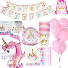 Carica l'immagine nel visualizzatore di Gallery, Jolily Decorazioni Compleanni Unicorno Pacco 16 Ospiti, 1* Multicolore - Ilgrandebazar
