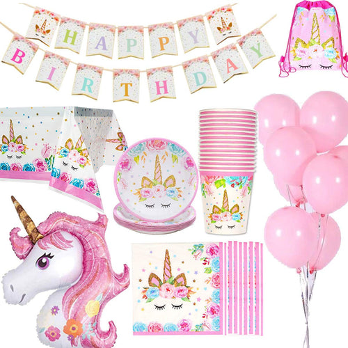 Jolily Decorazioni Compleanni Unicorno Pacco 16 Ospiti, 1* Multicolore - Ilgrandebazar