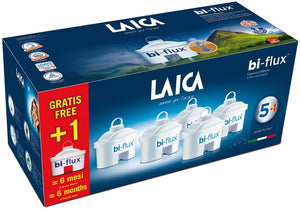 Laica F6S Cartucce Filtranti Bi-Flux, 5+1 Cartuccia omaggio (6 mesi di acqua filtrata), 100% made in Italy 6 Cartucce