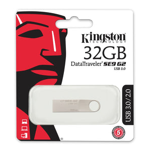 Kingston DataTraveler SE9 G2 - chiavetta 32GB USB 3.0, grigia 32 GB, Argento - Ilgrandebazar