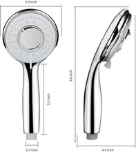 Carica l'immagine nel visualizzatore di Gallery, Soffione Doccia con Tubo Flessibile (2 m), Aywne Universale ad Alta Pressione Autopulente 5 Modalità Funzione Soffione Doccia Portatile Cromato 2 m Tubo Doccia in Metallo Risparmio Idrico Della Vasca