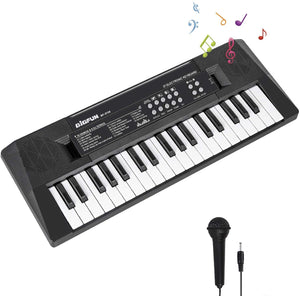 m zimoon 37 Tasti Tastiera Elettronica, Pianoforte per Bambini Portatile Mini Tastiera Musicale con Microfono Giocattoli Musicali Educativi Regali per 3-8 Anni Ragazze Ragazzi Principianti