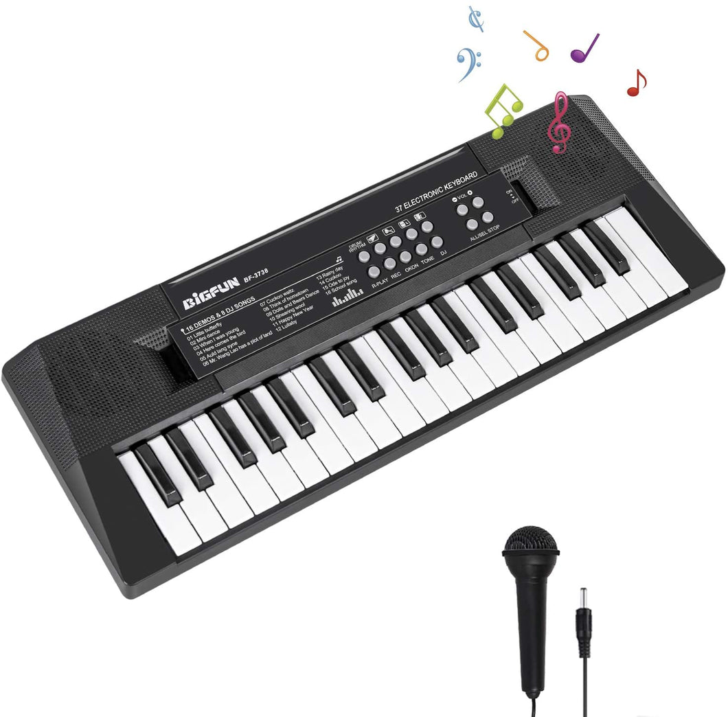 m zimoon 37 Tasti Tastiera Elettronica, Pianoforte per Bambini Portatile Mini Tastiera Musicale con Microfono Giocattoli Musicali Educativi Regali per 3-8 Anni Ragazze Ragazzi Principianti
