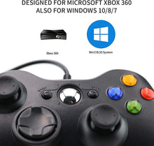 Carica l&#39;immagine nel visualizzatore di Gallery, Dhaose Xbox 360 Game Controller, Wired Game Controller Gamepad controller di design ergonomico migliorato per Xbox 360 PC Windows 7/ 8 / 10