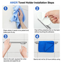 Carica l'immagine nel visualizzatore di Gallery, AIKER Porta Asciugamani Bagno,Set di Accessori, Adesivo 8PCS,Acciaio Inossidabile 304 Ispessito di Alta Qualità, Per Mobili o arredo a Parete