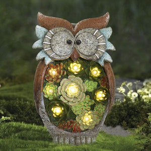 La Jolíe Muse Statua Animale Decorazione Giardino, Gufo a Luce Solare in Resina a energia Solare, Statuetta Animale Lampada Luminosa, Ornamenti da Esterno Gufo