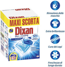 Carica l&#39;immagine nel visualizzatore di Gallery, Dixan Duo Caps Classico Detersivo Lavatrice Predosato in Caps, Pulito Profondo, Confezione da 112 Lavaggi