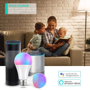 Lampadina Smart Alexa E27 10W con Luci Calde/Fredde e RGB 2700-6500K...