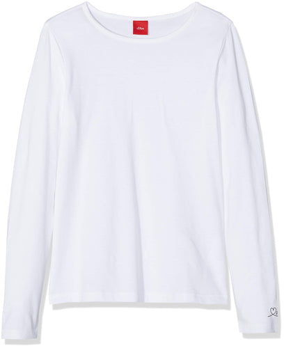 s.Oliver Junior Mädchen 54.899.31.0464 Maglia a Maniche Lunghe, Bianco...