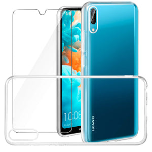Leathlux Cover Huawei Y6 2019 Custodia + Pellicola Vetro Temperato, Morbido... - Ilgrandebazar