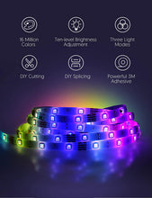 Carica l'immagine nel visualizzatore di Gallery, Striscia LED RGB, Strisce LED,TECKIN 5M LED TV Retroilluminazione Striscia,RGB 5050 Luce con 16 Colori,Con telecomando a infrarossi, Adatto per TV, Camera da Letto, Feste e Decorazioni per la Casa