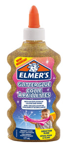 ELMER’S Colla Glitterata, Lavabile e Adatta ai Bambini, Ottima per Realizzare Slime, 5 x 177 ml, Multicolore (Oro, Blu, Rosa, Viola e Argento)