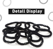 Carica l'immagine nel visualizzatore di Gallery, 12 Elsatici per Capelli in Cotone Banda per Capelli Intrecciate Corde Elastiche per Capelli, Fermacoda di Cavallo Intrecciate per Donne Ragazze Capelli Spessi Pesanti e Ricci (Nero)
